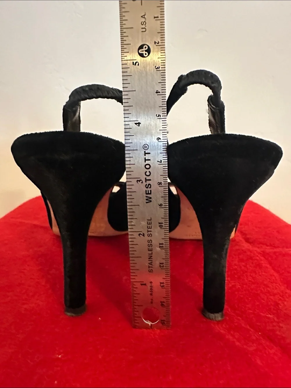 Black Velvet Peep-Toe Slingback Heels